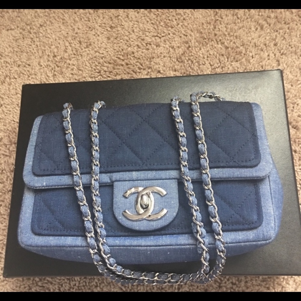 Authentic CHANEL DENIM LIMITED EDITION FLAP BAG